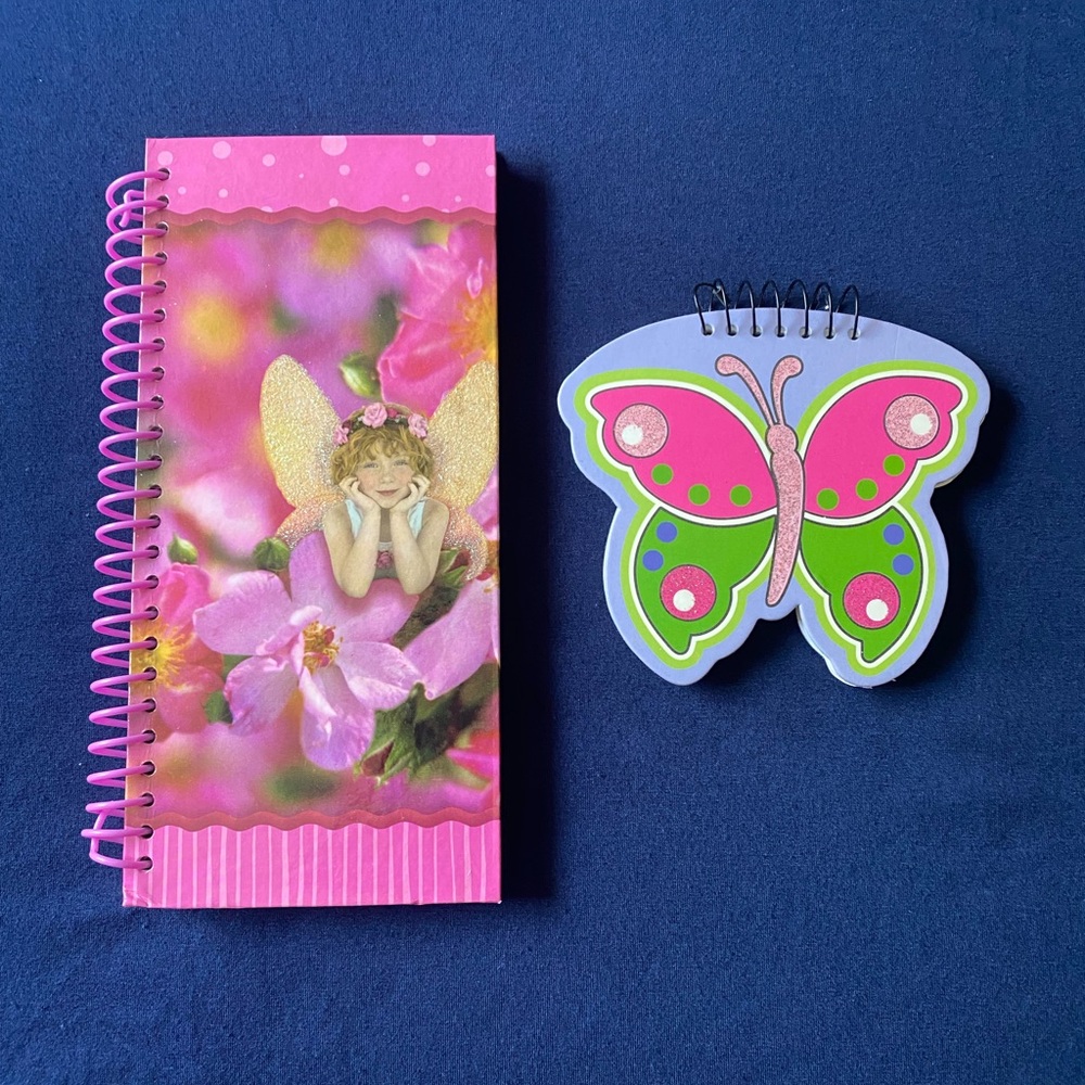 Pink Fairy and Butterfly Shaped Spiral Notebooks